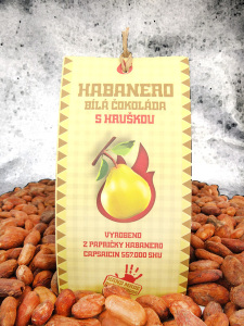 Bílá čokoláda s příchutí chilli a hrušky