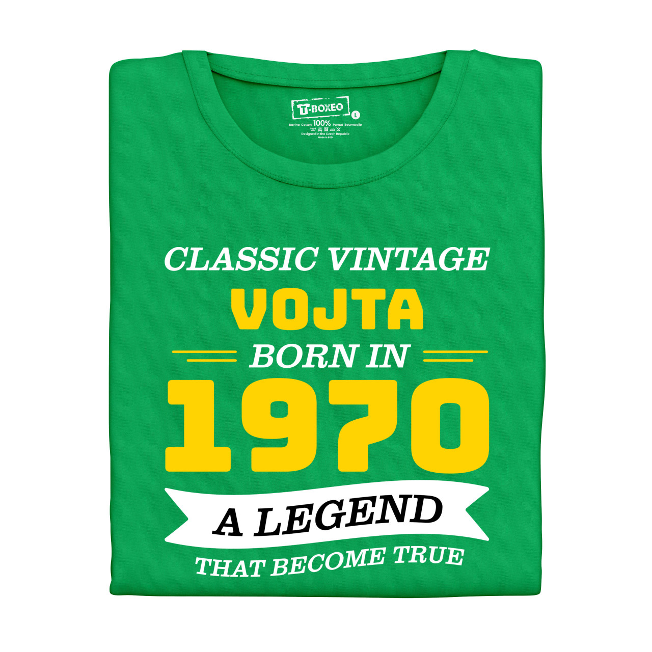 Pánské tričko s potiskem “Classic Vintage” s vlastním jménem a rokem narození