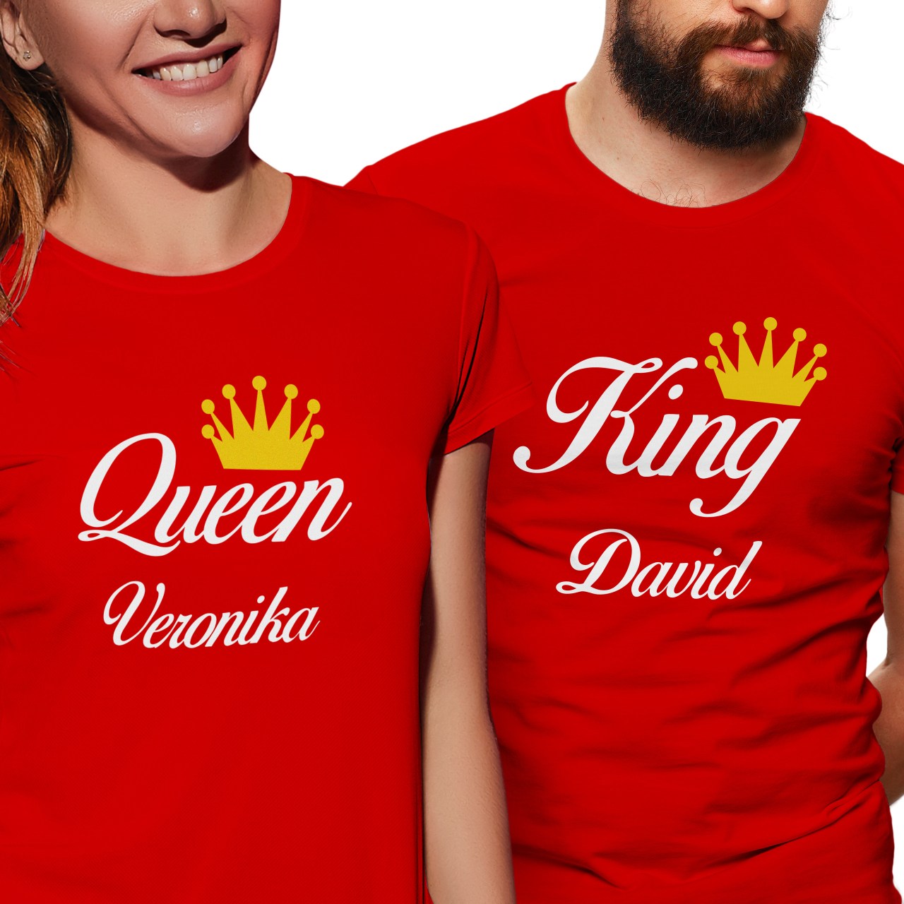 Trička pro páry “King, Queen” se jmény