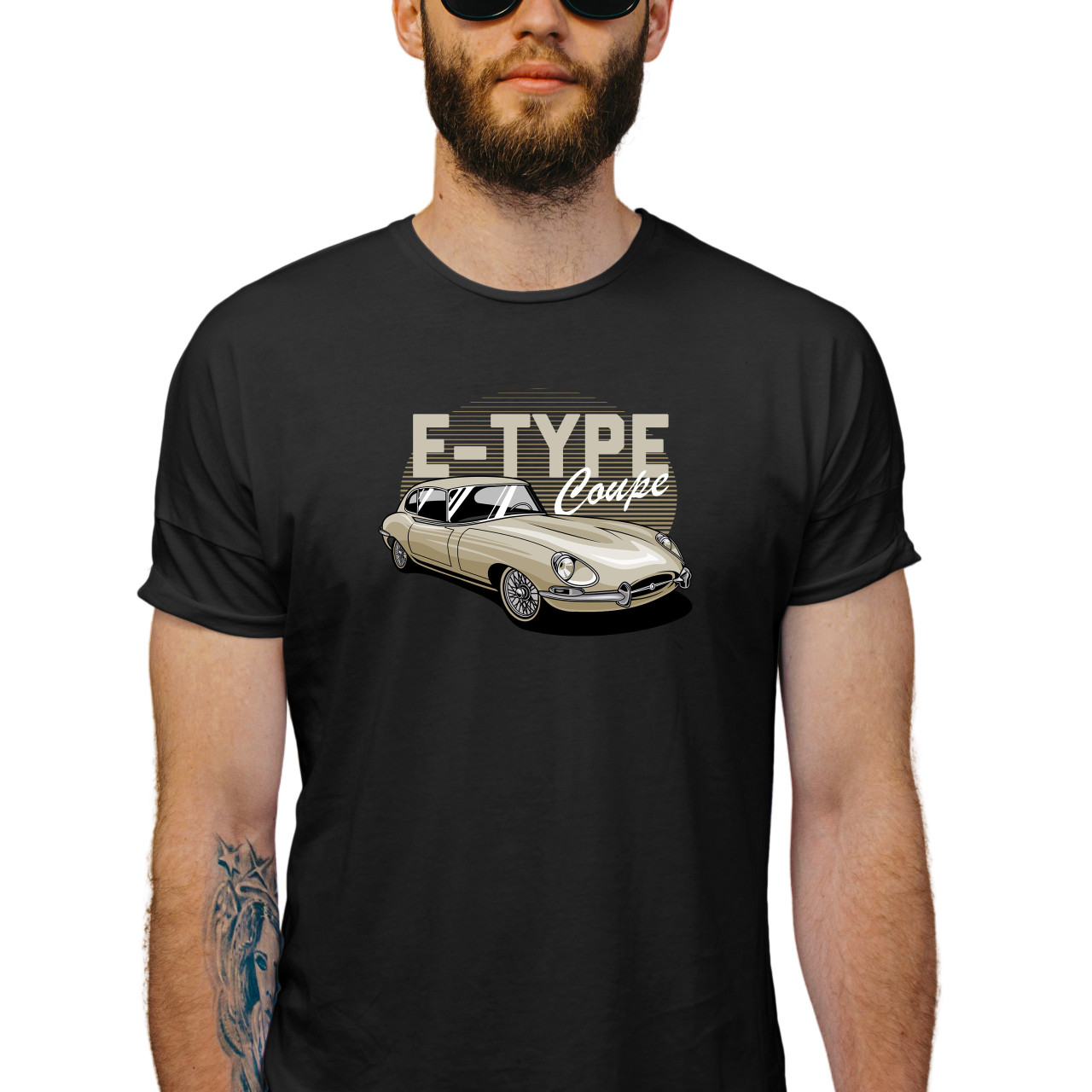 Pánské tričko s potiskem “E-type Coupe"