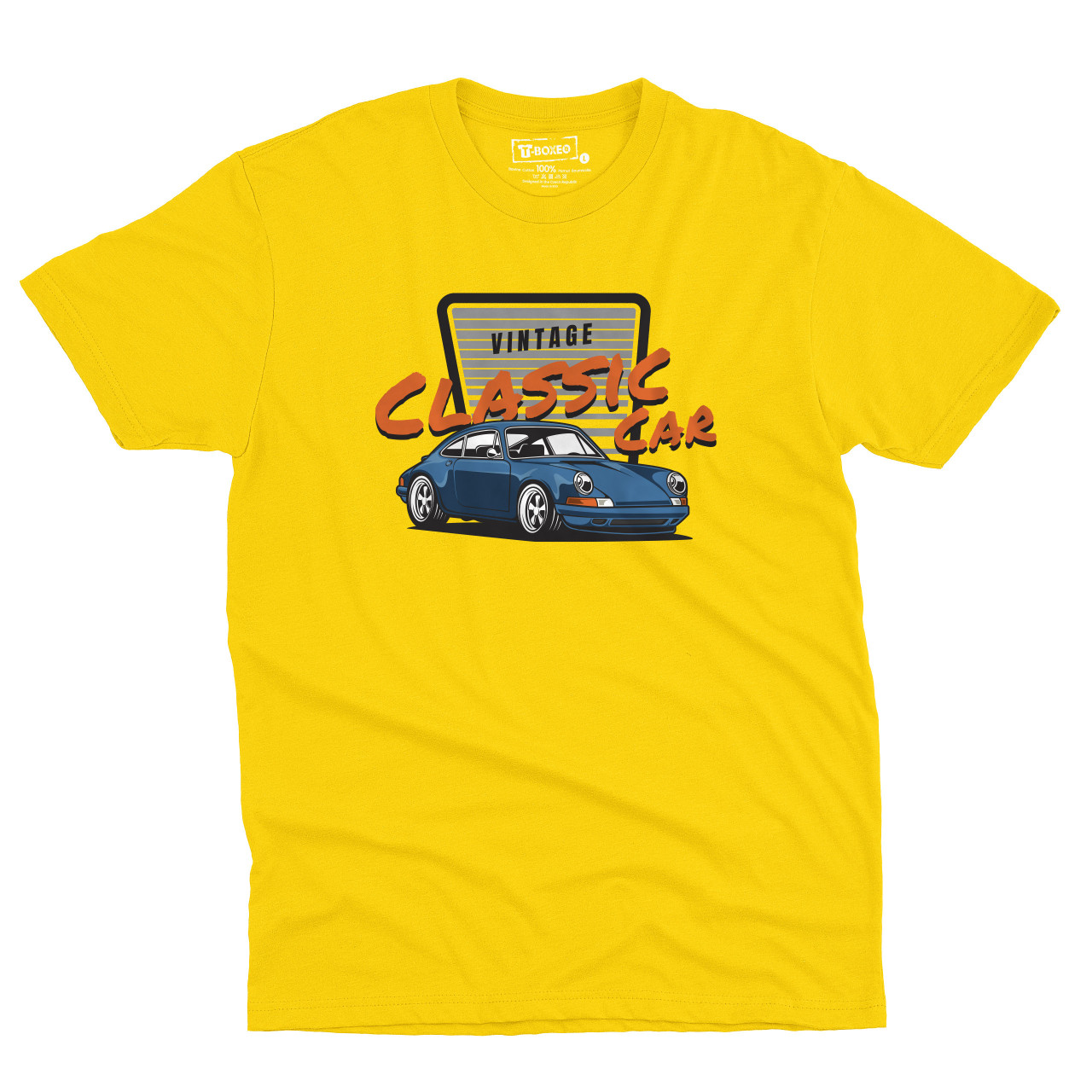 Pánské tričko s potiskem “Vintage Classic Car, modré Porsche"