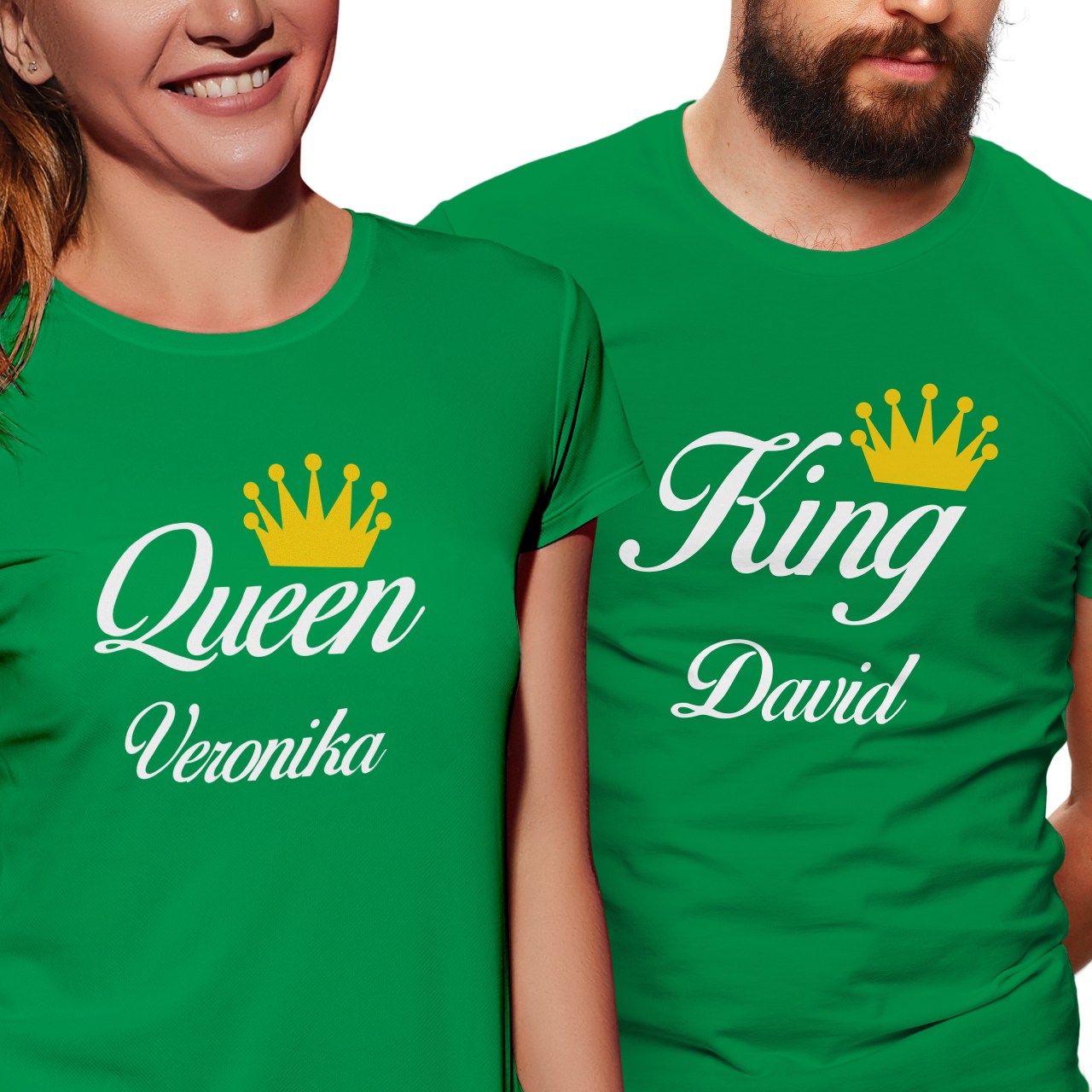 Trička pro páry “King, Queen” se jmény