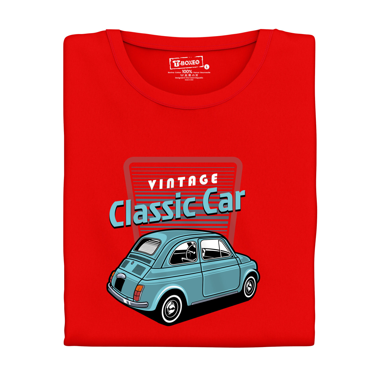 Dámské tričko s potiskem "Vintage Classic Car, Fiat 500"
