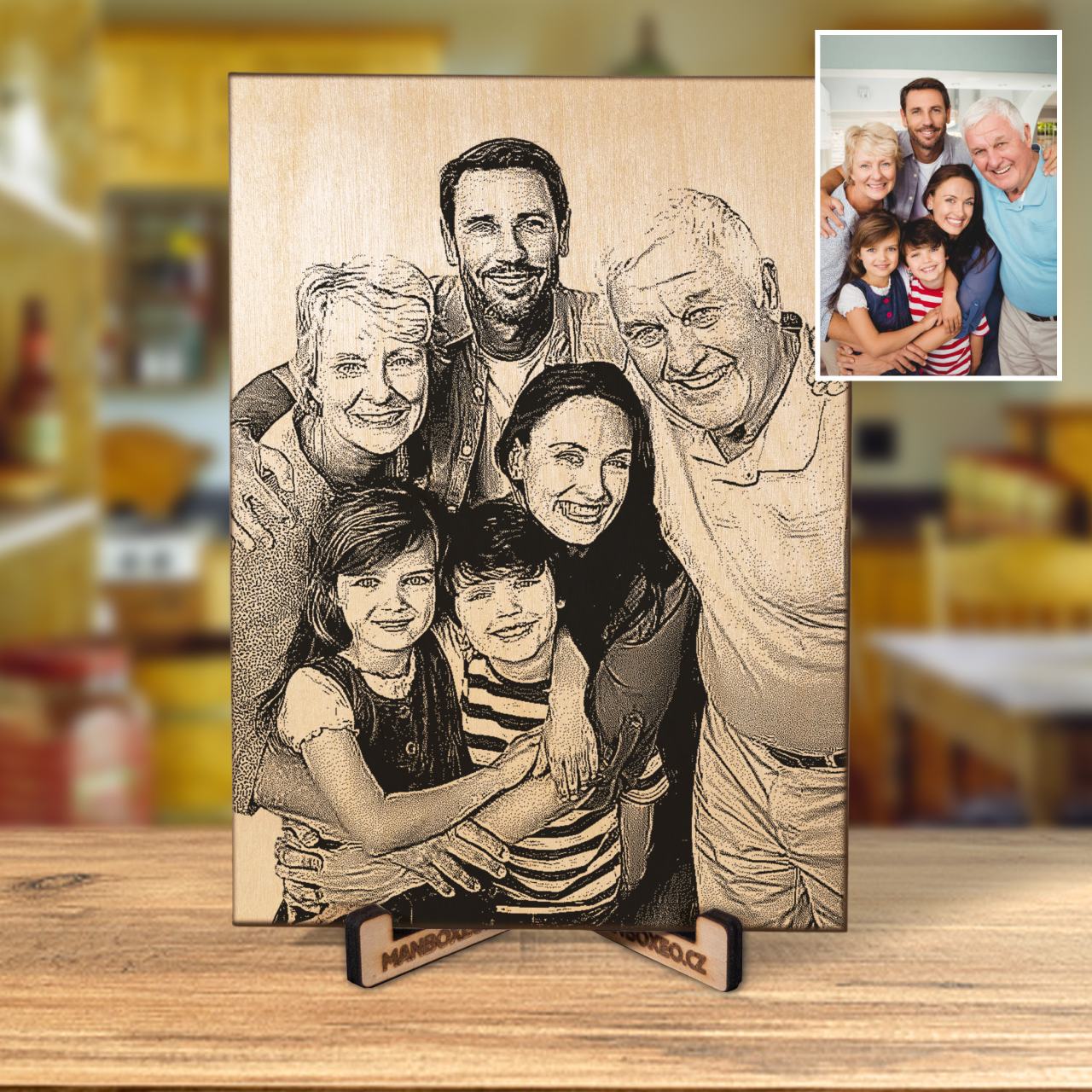 Fotografie ze dřeva - Rodinný portrét A5