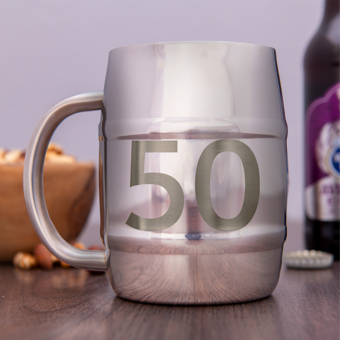 Nerezový chladicí "půllitr" Manboxeo s vlastním potiskem 400 ml - lesklý