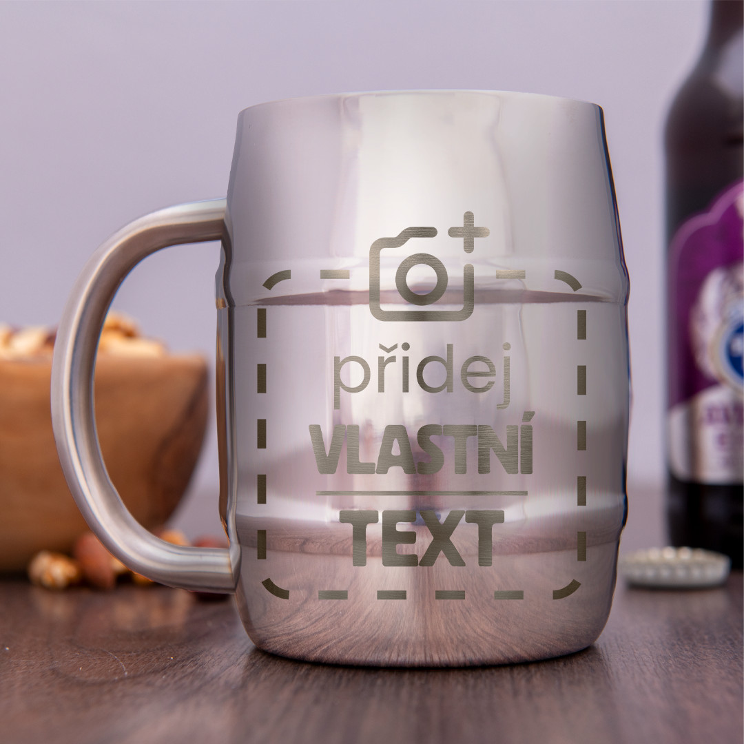 Nerezový chladicí "půllitr" Manboxeo s vlastním potiskem 400 ml - lesklý
