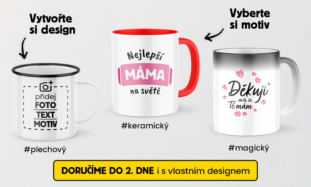 Hrnky a plecháčky s potiskem