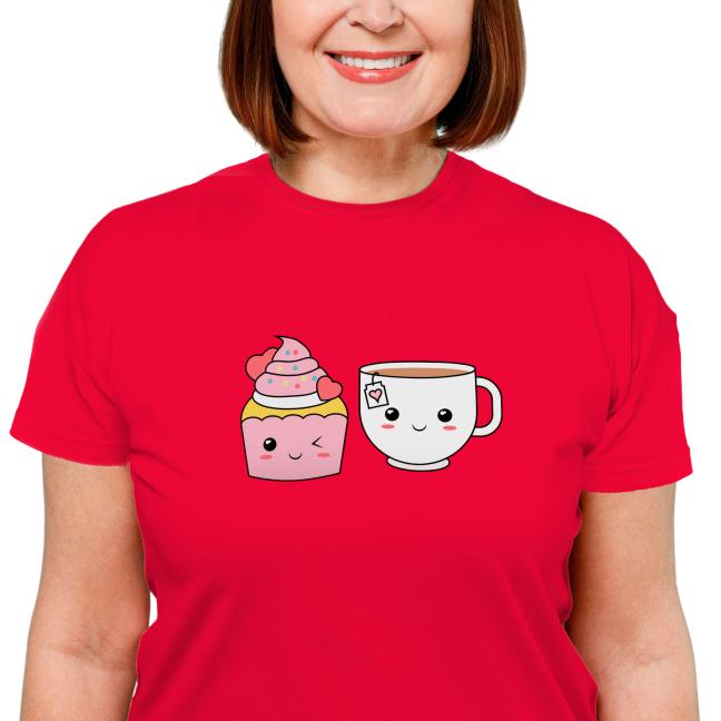 Dámské tričko “Kamarádi cupcake a čaj”