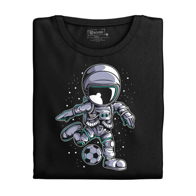 Pánské tričko s potiskem “Astronaut fotbalista před výkopem”