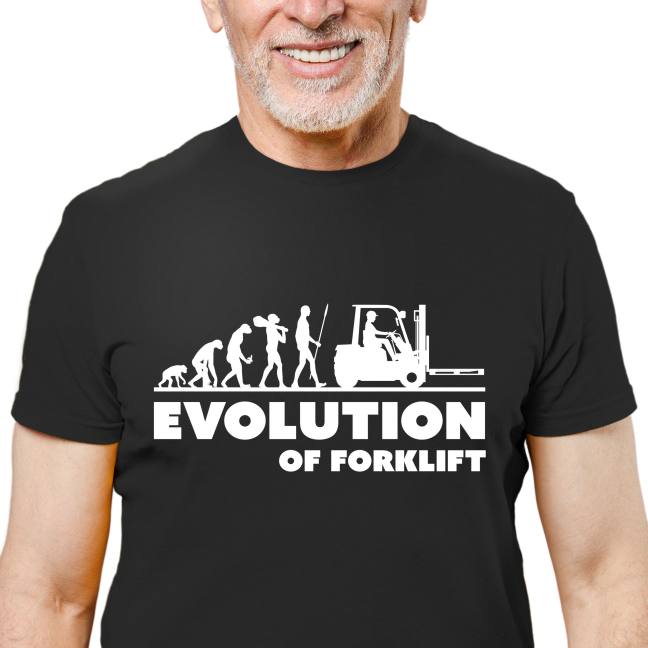 Pánské tričko s potiskem "Evolution of Forklift"