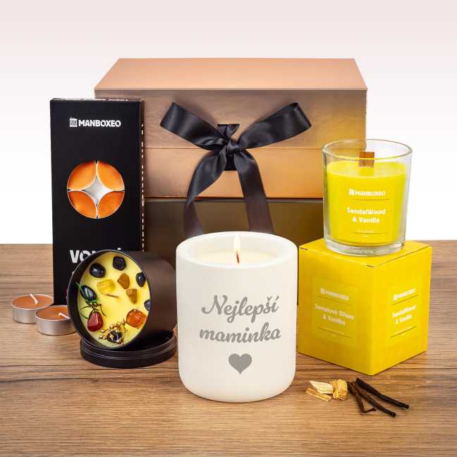 Giftboxeo pro maminku plné svíček - vanilka 