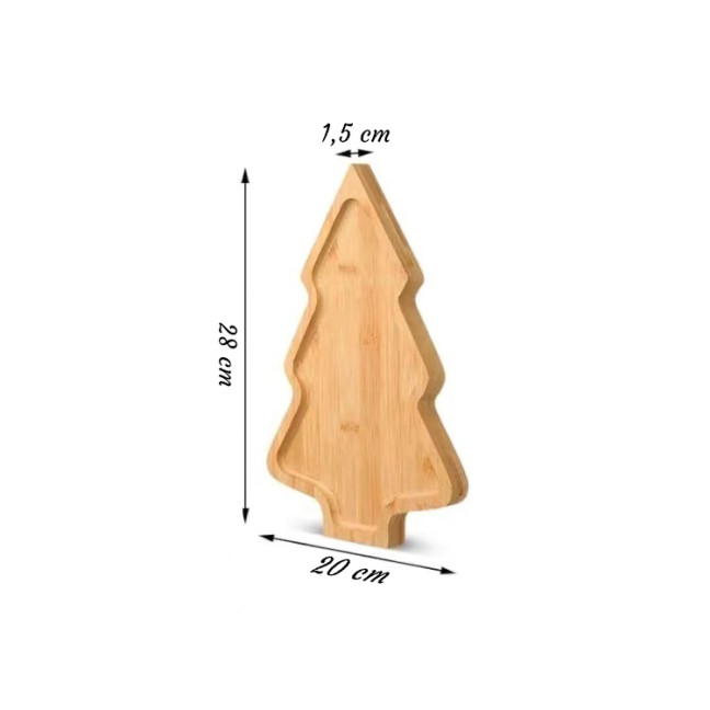 Vánoční dřevěný tác na cukroví - Stromek