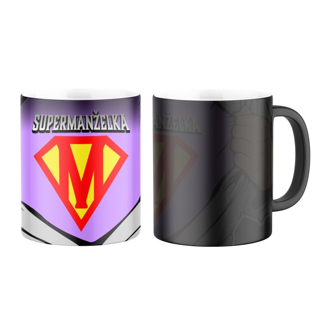 Magický keramický hrnek s potiskem Supermanželka - celopotisk