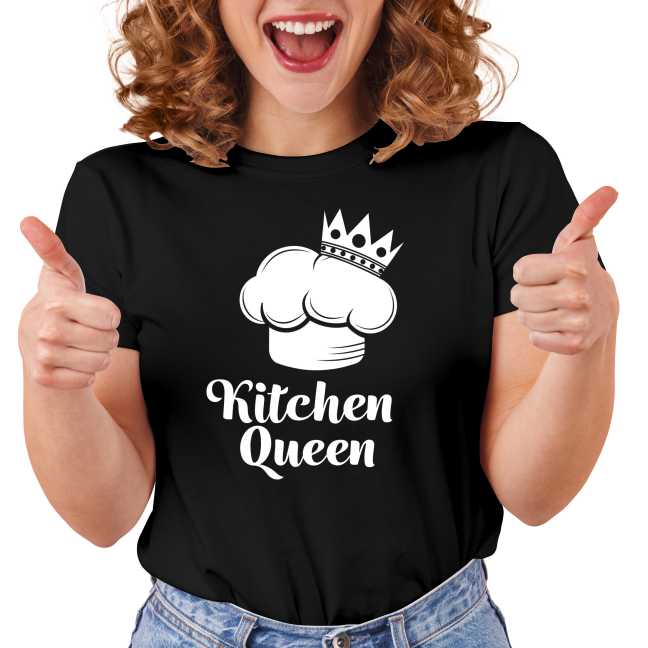 Dámské tričko s potiskem "Kitchen Queen"