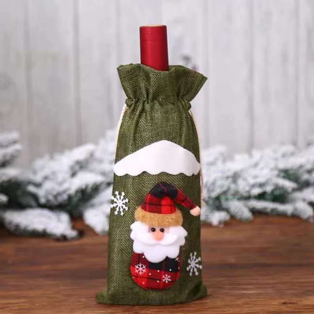 Vánoční obal na láhev - Zelený