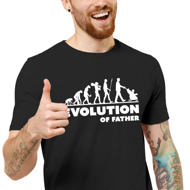 Pánské tričko s potiskem "Evolution of Father"