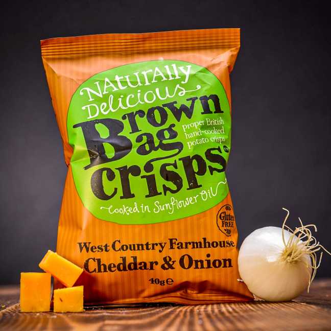 Brambůrky Brown Bag Crisps - cheddar a cibule 40 g