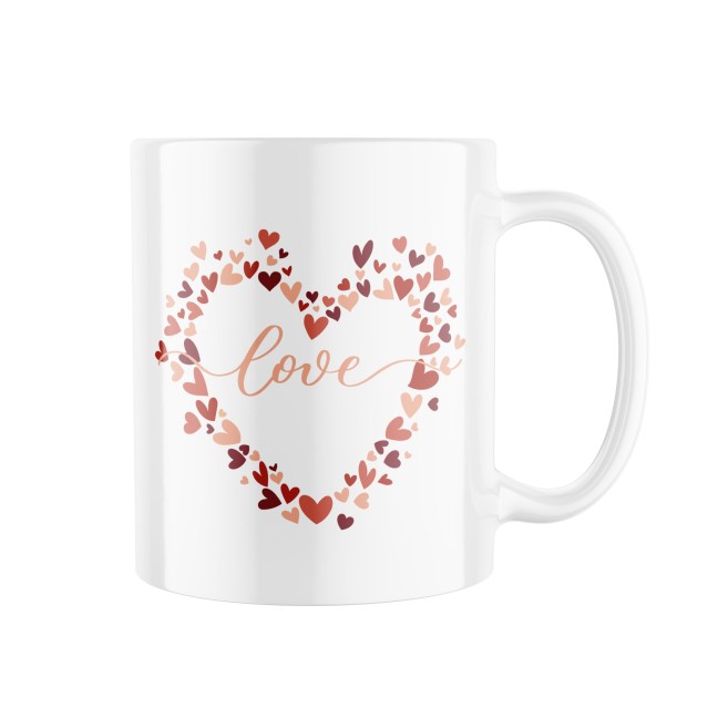 Keramický hrnek s potiskem Love in heart