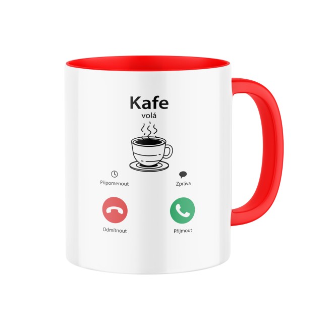 Hrnek s potiskem Kafe volá