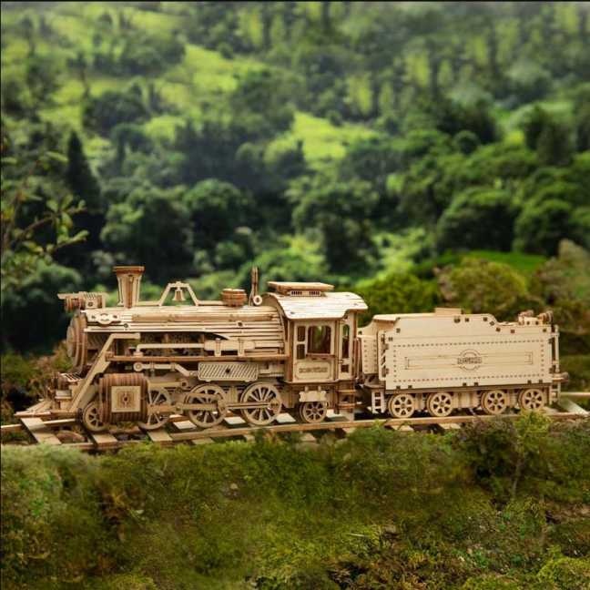3D dřevěná stavebnice – Parní lokomotiva