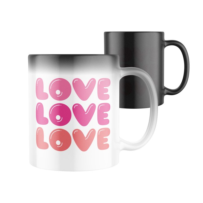 Magický keramický hrnek s potiskem Love, Love, Love
