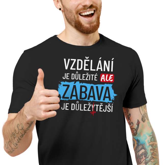 Tričko s potiskem “Vzdělání je důležité”