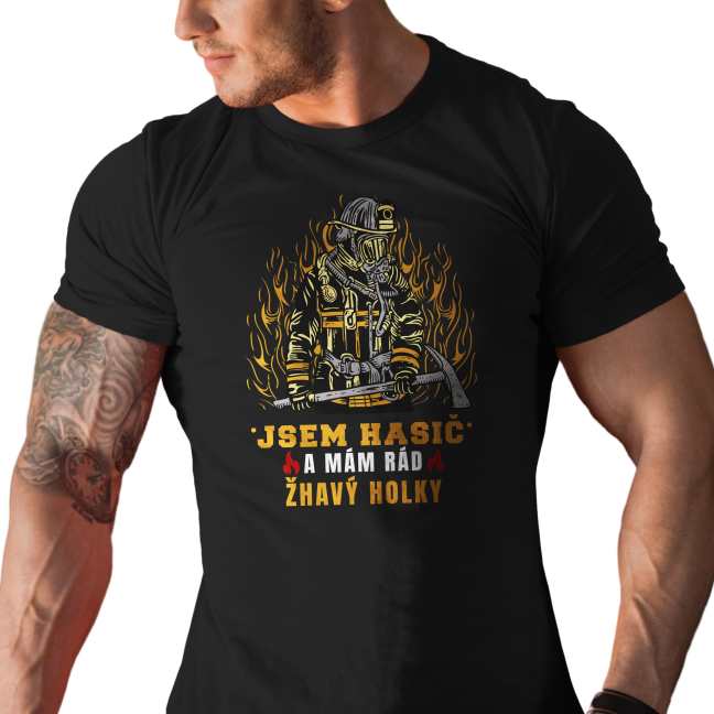 Pánské tričko s potiskem "Jsem hasič..."