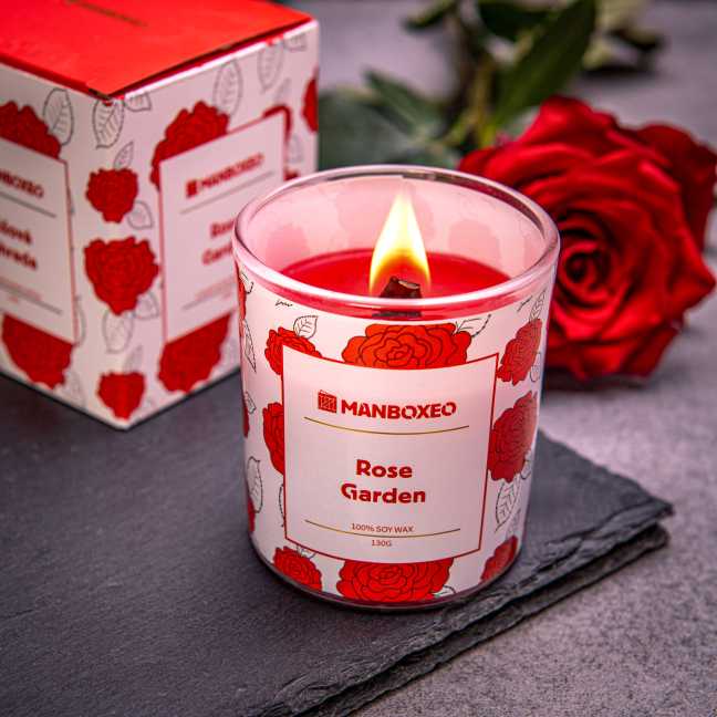 Svíčka ve skle retro - Růžová zahrada 130 g