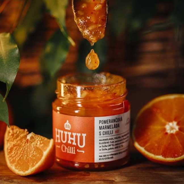 HuhuChilli Pomerančová marmeláda s chilli 200 g
