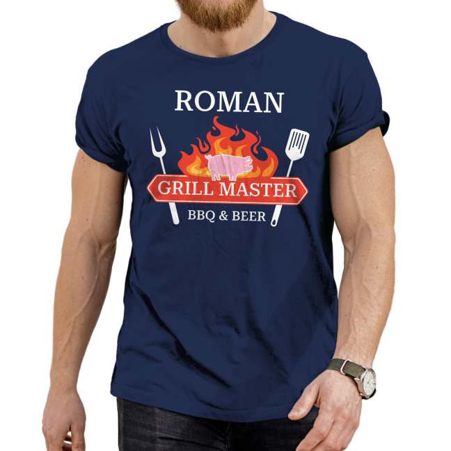 Pánské tričko s potiskem Grill master prase