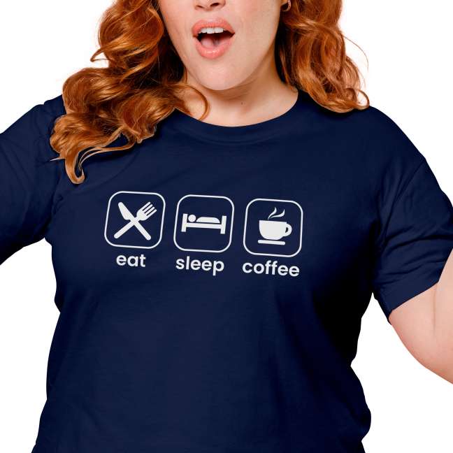 Tričko s potiskem “Eat, Sleep, Coffee”