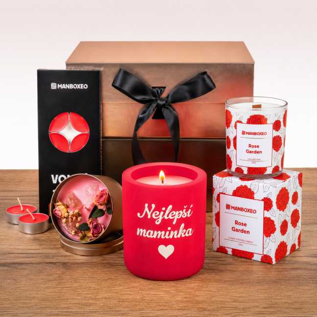Giftboxeo pro maminku plné svíček - růže