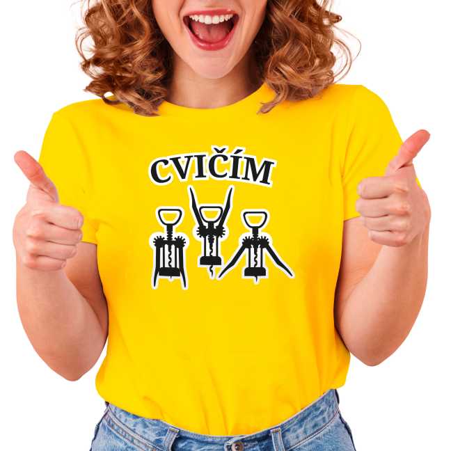 Dámské tričko s potiskem “Vinná rozcvička”