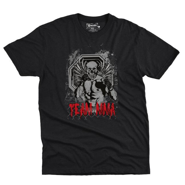 Pánské tričko s potiskem “Team MMA, svalnatý lebkoun”