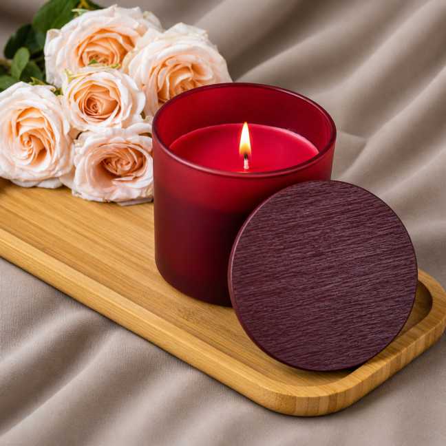 Červená vonná svíčka v krabičce 200g - ROSE