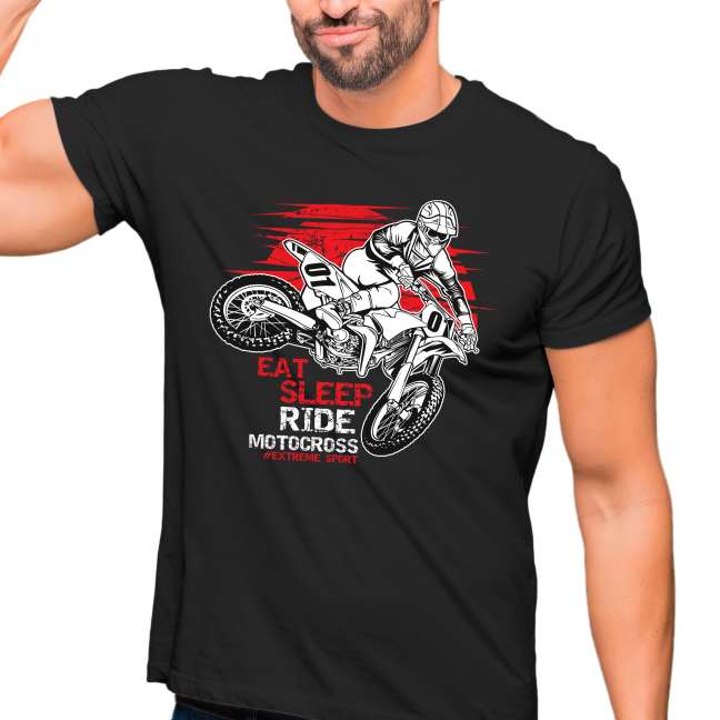 Pánské tričko s potiskem “Eat, Sleep, Ride Motocross"