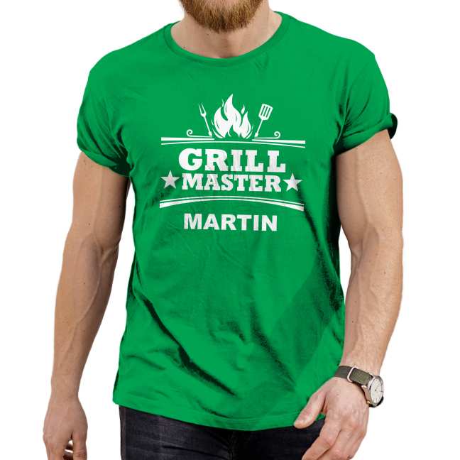 Pánské tričko s potiskem Grill master se jménem