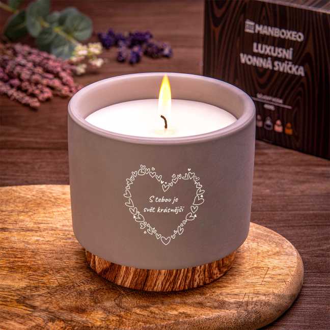 Velká svíčka v keramice - Lavendule & Eucalyptus 400 g