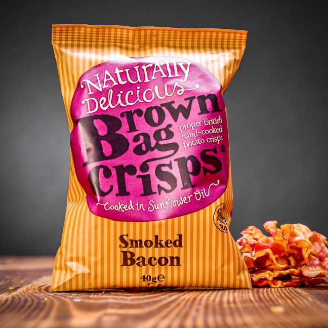 Brambůrky Brown Bag Crisps - uzená slanina 40 g