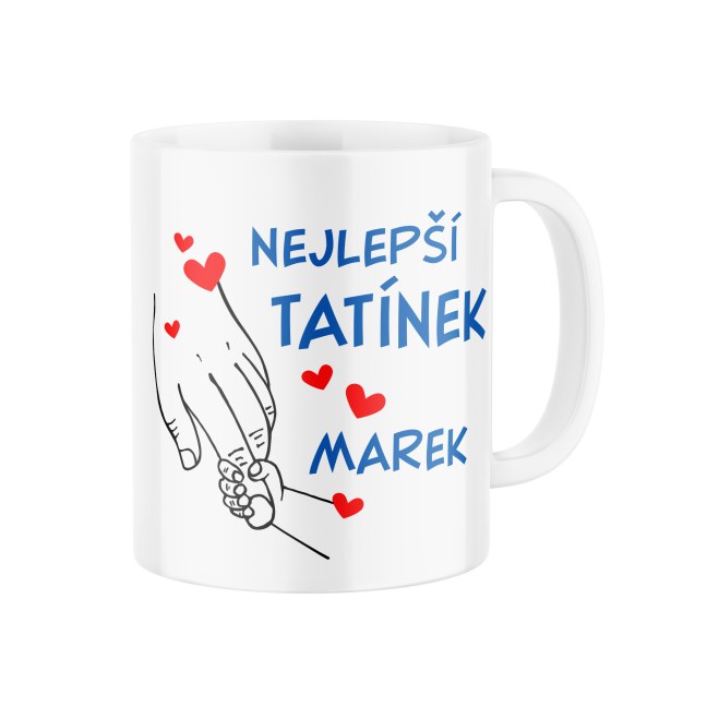 Hrnek s potiskem Nejlepší tatínek s vlastním jménem