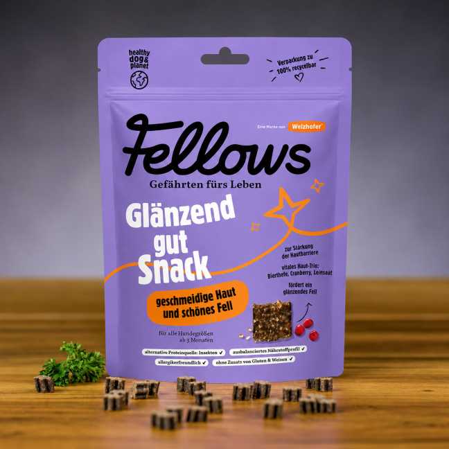 Fellows Hmyzí funkční pamlsky na výživu srsti a kůže Glänzend 125 g