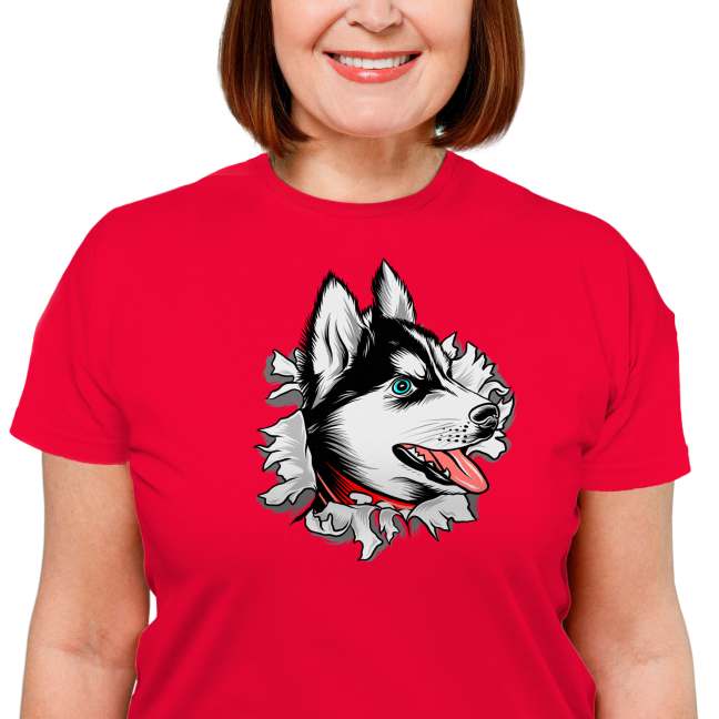 Dámské tričko s potiskem “Husky”